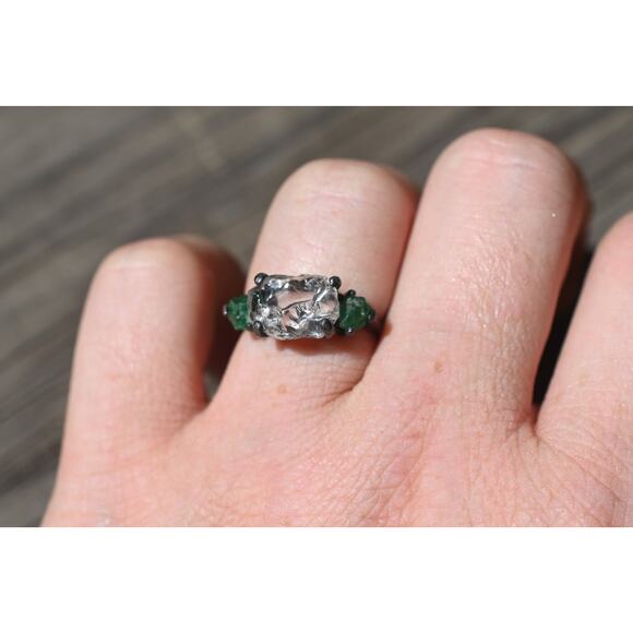 alternative raw diamond engagement rings, raw crystal size 4 5 6 7 8 8 9 10 11 - Picture 1 of 8